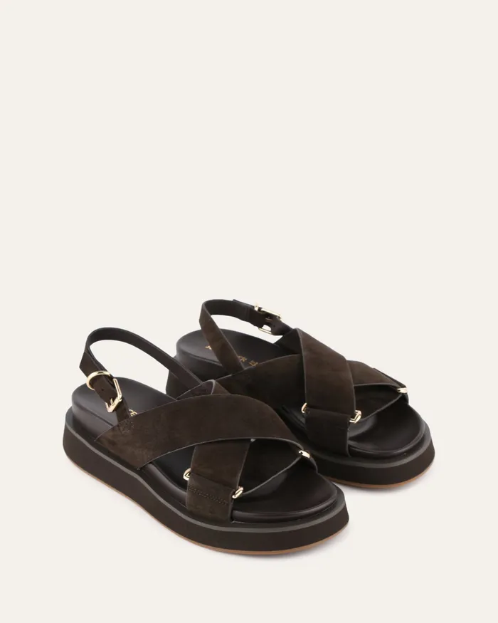FLAT SANDALS Women jomercer Marley flat sandals espresso suede FLAT SANDALS Women jomercer Marley flat sandals espresso suede