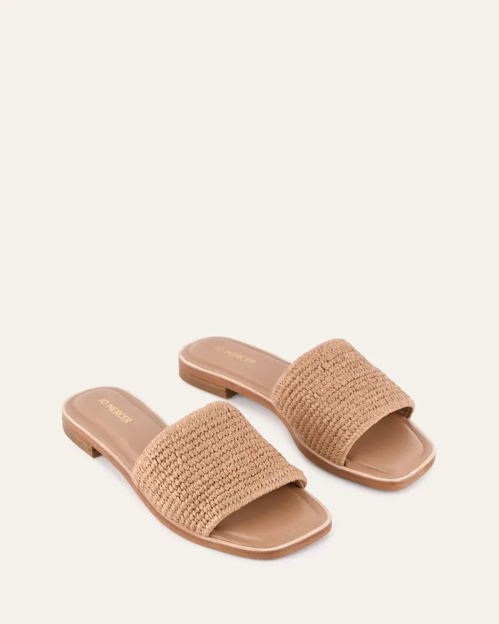 FLAT SANDALS Women Picasso flat slide tan raffia jomercer FLAT SANDALS Women Picasso flat slide tan raffia jomercer