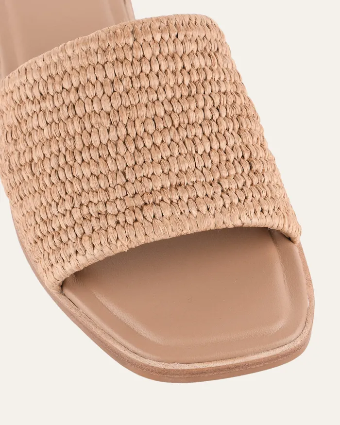 FLAT SANDALS Women Picasso flat slide tan raffia jomercer FLAT SANDALS Women Picasso flat slide tan raffia jomercer