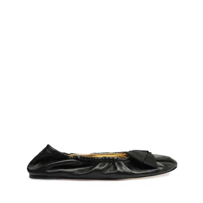 Flats Suzanne Leather Flat Black Schutz Shoes Ballerinas