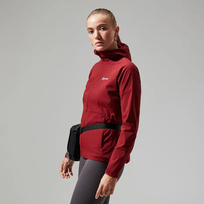 Fleece Women Berghaus Urban Arrina Full Zip Hooded Jacket 8211 Dark Red