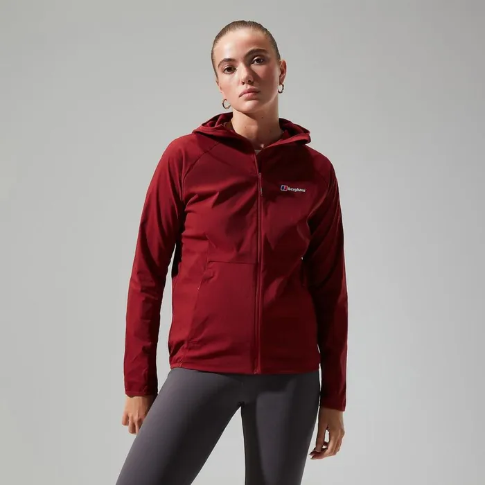 Fleece Women Berghaus Urban Arrina Full Zip Hooded Jacket 8211 Dark Red