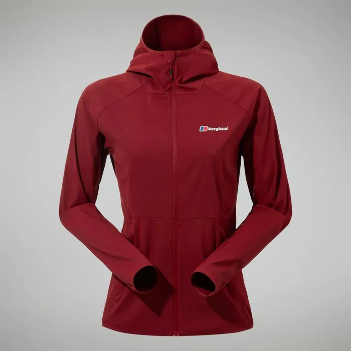 Fleece Women Berghaus Urban Arrina Full Zip Hooded Jacket 8211 Dark Red