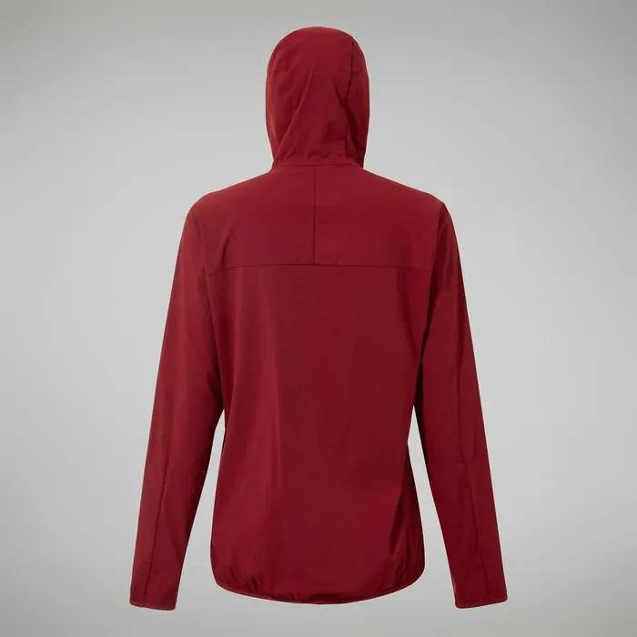 Fleece Women Berghaus Urban Arrina Full Zip Hooded Jacket 8211 Dark Red
