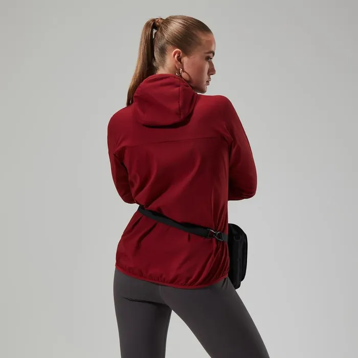 Fleece Women Berghaus Urban Arrina Full Zip Hooded Jacket 8211 Dark Red
