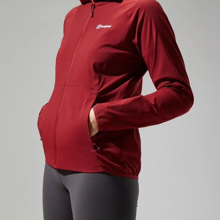 Fleece Women Berghaus Urban Arrina Full Zip Hooded Jacket 8211 Dark Red