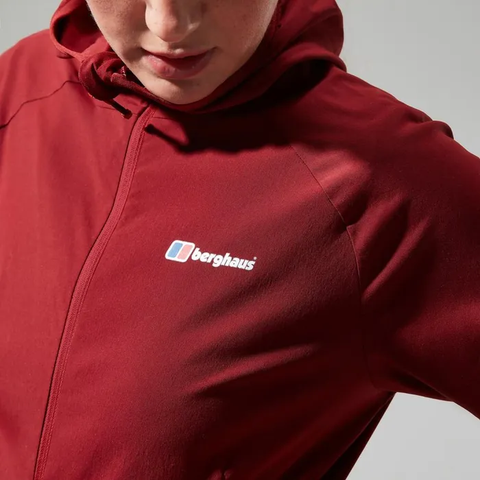 Fleece Women Berghaus Urban Arrina Full Zip Hooded Jacket 8211 Dark Red