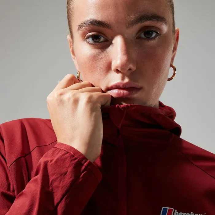 Fleece Women Berghaus Urban Arrina Full Zip Hooded Jacket 8211 Dark Red