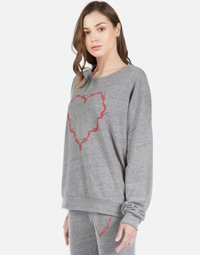 Flora High Heel Heart Heather Grey Women Lauren Moshi Long Sleeve