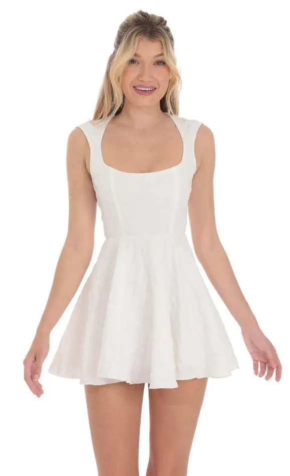 Floral Fit And Flare Dress White Women LUCY IN THE SKY Mini Dresses