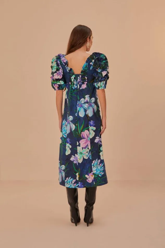 Floraline Ruffle Short Sleeve Midi Dress Women FARM Rio Midi Dresses