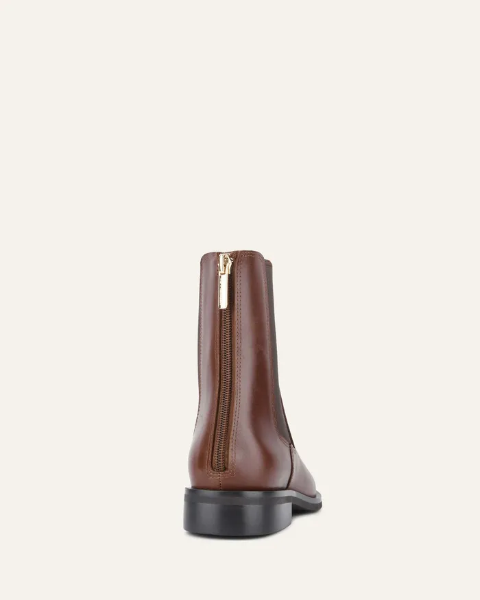 Gabe flat ankle boot dark chocolate leather FLAT BOOTS jomercer Women Gabe flat ankle boot dark chocolate leather FLAT BOOTS jomercer Women