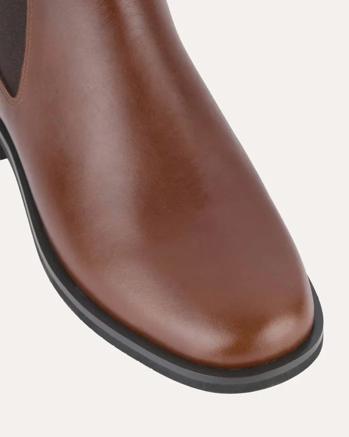 Gabe flat ankle boot dark chocolate leather FLAT BOOTS jomercer Women Gabe flat ankle boot dark chocolate leather FLAT BOOTS jomercer Women