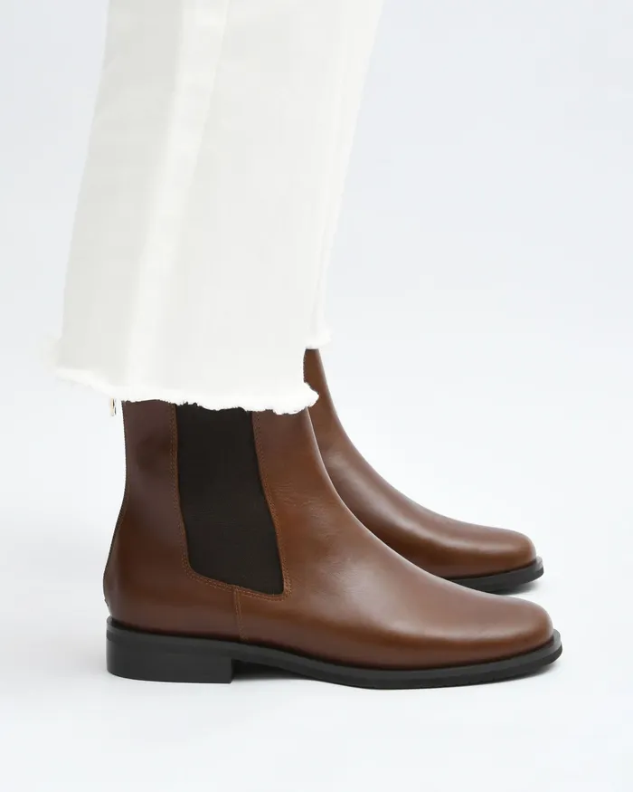 Gabe flat ankle boot dark chocolate leather FLAT BOOTS jomercer Women Gabe flat ankle boot dark chocolate leather FLAT BOOTS jomercer Women