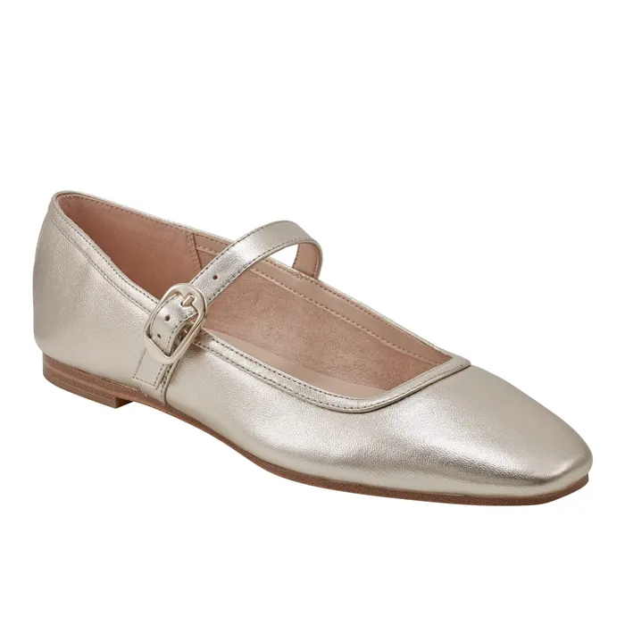 Garissa Mary Jane Ballet Flat Platino Leather Women Loafers and Flats Marc Fisher