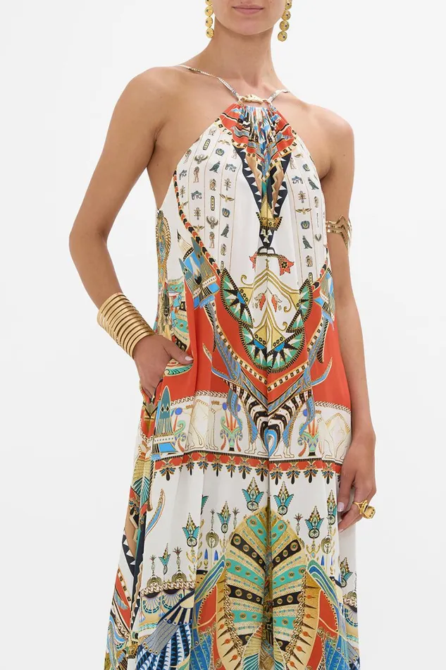 GATHER NECK HARDWARE MAXI DRESS VALLEY OF THE QUEENS Valley Of The Queens Womens Camilla Dresses