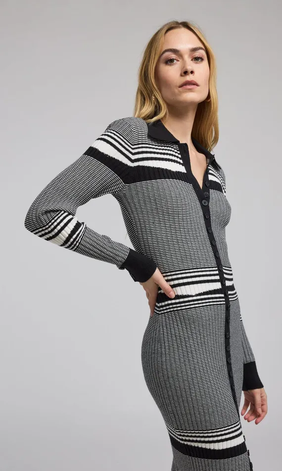 Generation Love Clothing Dresses Brixton Rib Dress Whiteblack 8211 Women