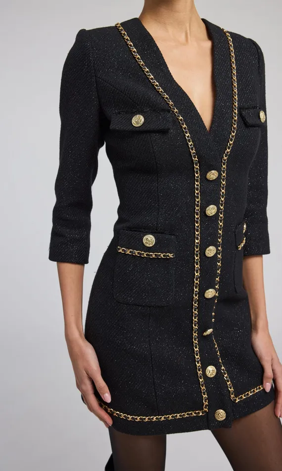 Generation Love Clothing Dresses Sandrine Tweed Dress Black 8211 Women