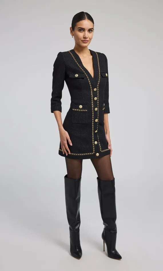 Generation Love Clothing Dresses Sandrine Tweed Dress Black 8211 Women