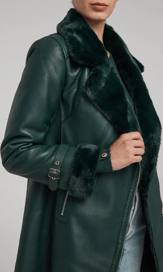 Generation Love Clothing Outerwear Carla Vegan Leather And Faux Fur Combo Coat Forest 8211 Women Generation Love Clothing Outerwear Carla Vegan Leather And Faux Fur Combo Coat Forest 8211 Women