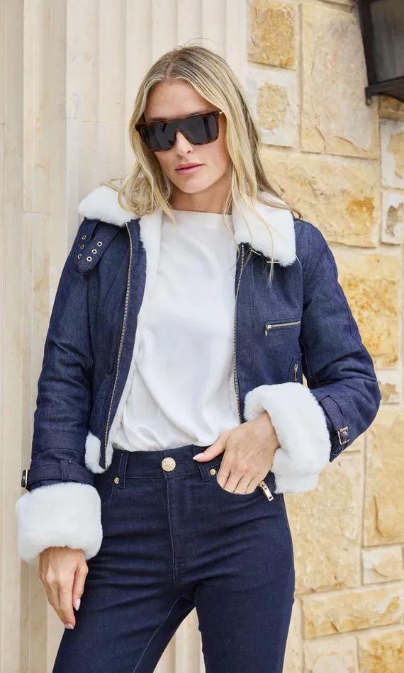 Generation Love Clothing Outerwear Jude Denim Faux Fur Combo Jacket Dark Denimwhite 8211 Women Generation Love Clothing Outerwear Jude Denim Faux Fur Combo Jacket Dark Denimwhite 8211 Women