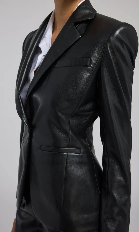 Generation Love Clothing Outerwear Zella Vegan Leather Blazer Black 8211 Women