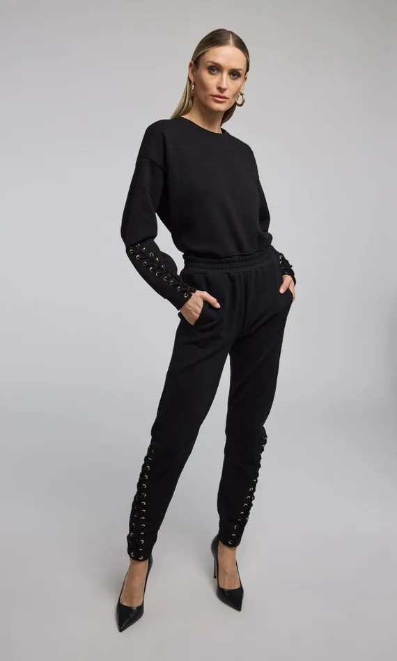 Generation Love Clothing Pants Caprice LaceUp Sweatpants Black 8211 Women