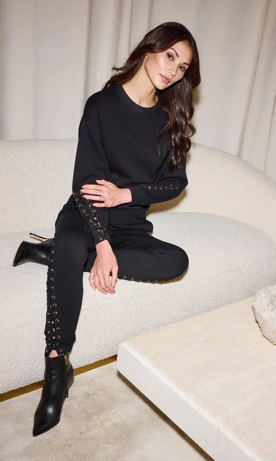 Generation Love Clothing Pants Caprice LaceUp Sweatpants Black 8211 Women