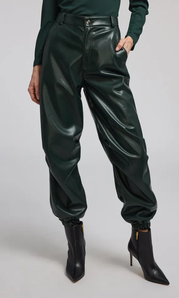 Generation Love Clothing Pants Harden Vegan Leather Jogger Forest 8211 Women