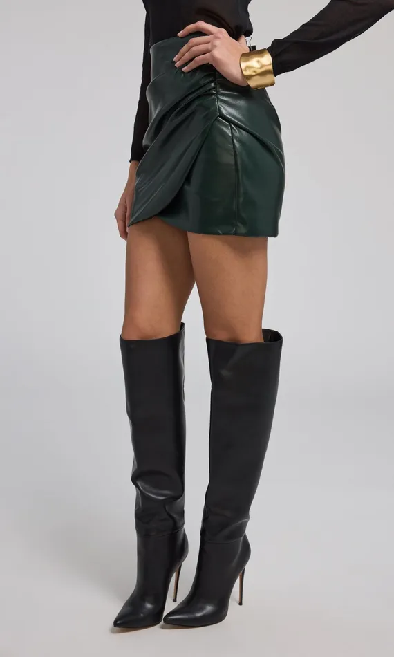 Generation Love Clothing Skirts Shyann Vegan Leather Mini Skirt Forest 8211 Women