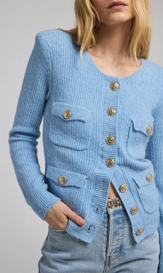 Generation Love Clothing Sweaters and Sweatshirts Ellison Rib Cardigan Blue 8211 Women