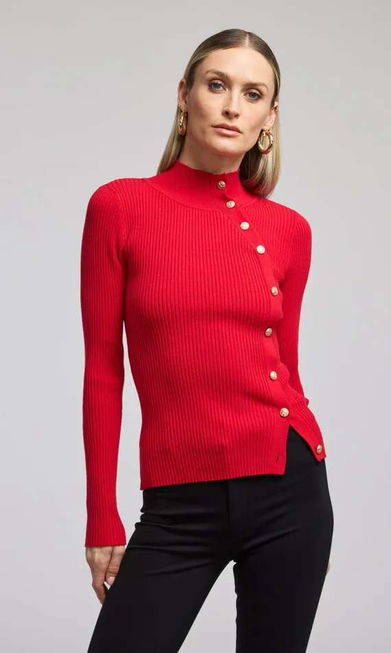 Generation Love Clothing Sweaters and Sweatshirts Margaret Rib Top Red 8211 Women