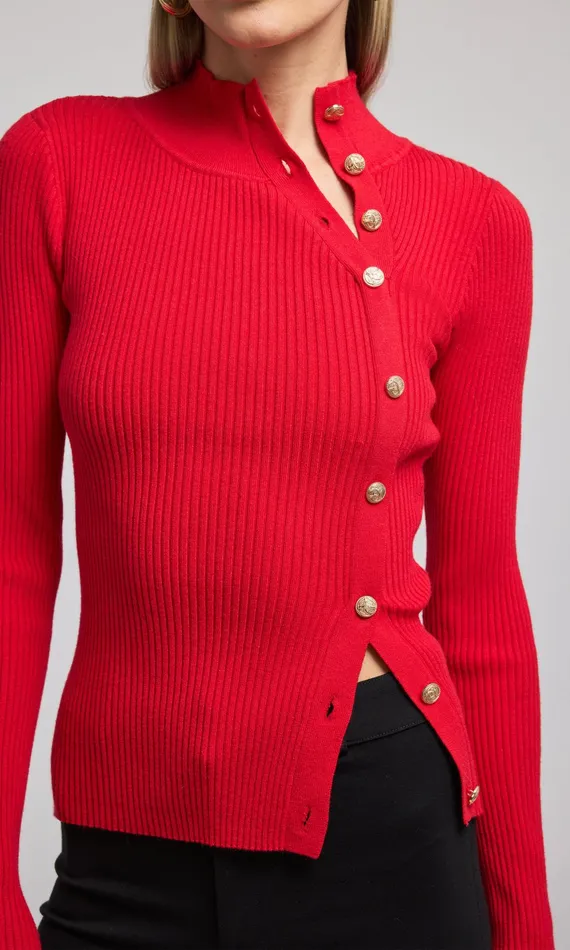 Generation Love Clothing Sweaters and Sweatshirts Margaret Rib Top Red 8211 Women