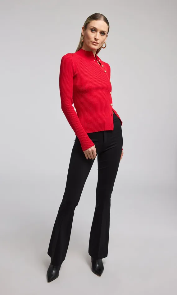 Generation Love Clothing Sweaters and Sweatshirts Margaret Rib Top Red 8211 Women