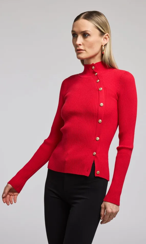 Generation Love Clothing Sweaters and Sweatshirts Margaret Rib Top Red 8211 Women