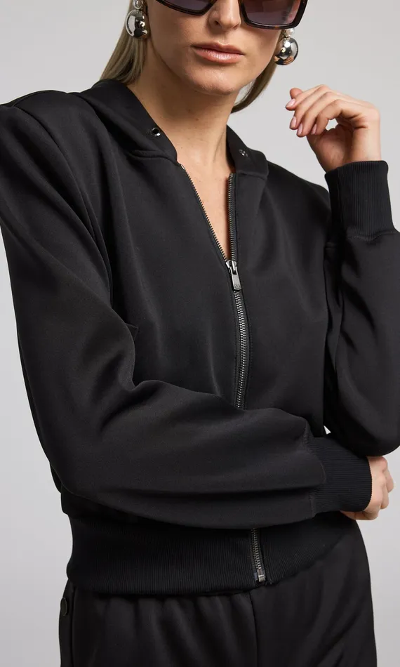 Generation Love Clothing Sweaters and Sweatshirts Zira Scuba Hoodie Black 8211 Women