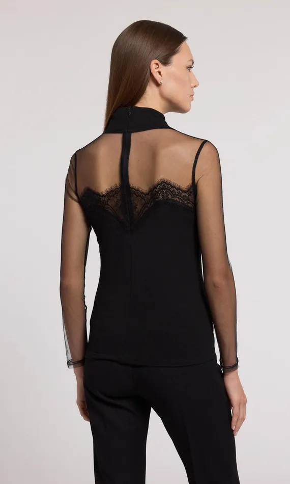 Generation Love Clothing Tops Brigitte Lace Combo Jersey Top Black 8211 Women