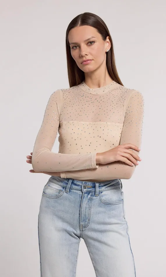 Generation Love Clothing Tops Brody Crystal Bodysuit Bareclear 8211 Women