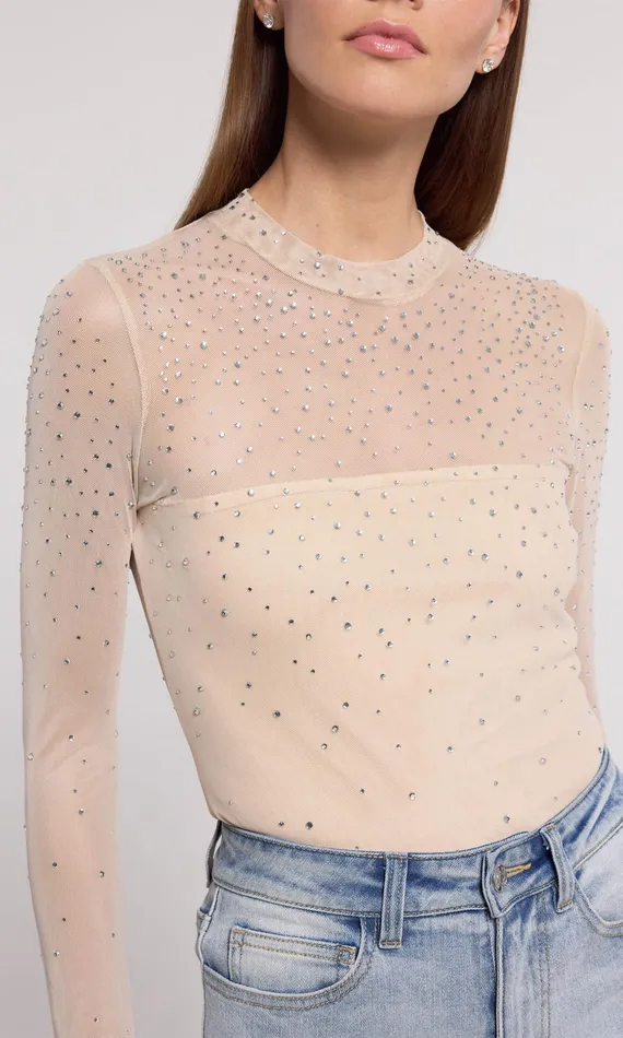 Generation Love Clothing Tops Brody Crystal Bodysuit Bareclear 8211 Women
