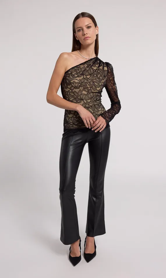 Generation Love Clothing Tops Vetta Lace Top Black Beige 8211 Women