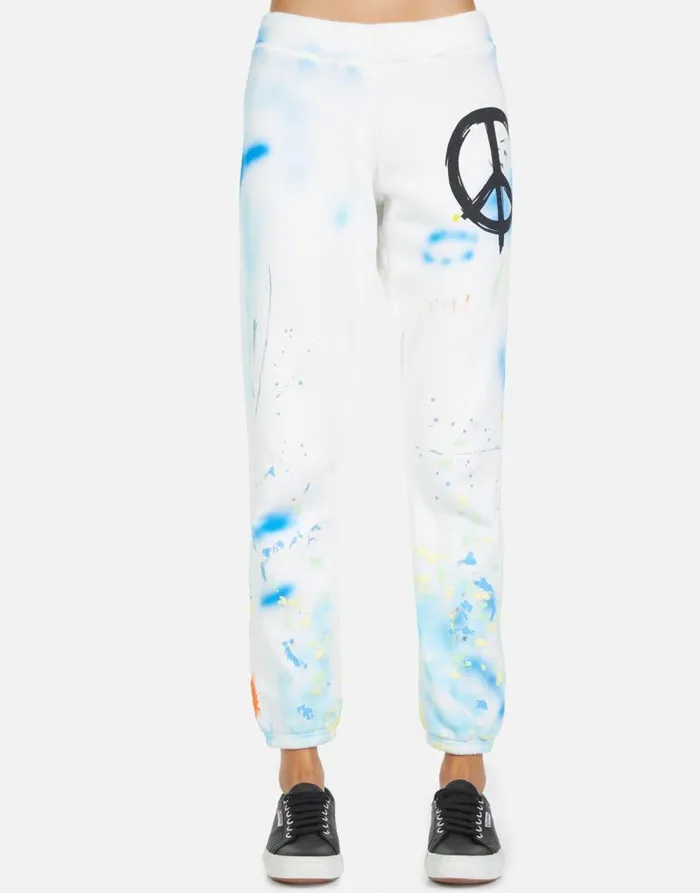 Gia Brush Peace White Women Lauren Moshi Long Sweatpants