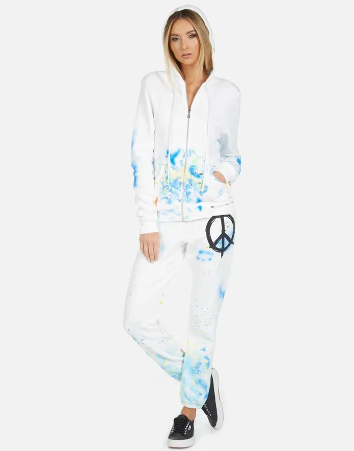 Gia Brush Peace White Women Lauren Moshi Long Sweatpants