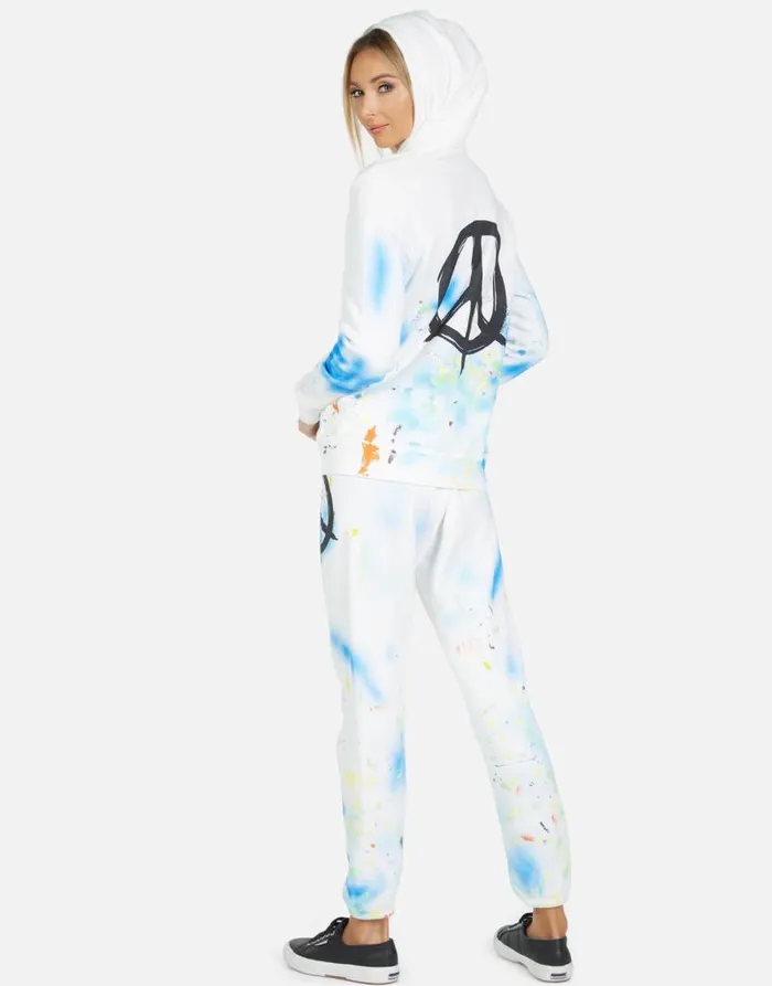 Gia Brush Peace White Women Lauren Moshi Long Sweatpants