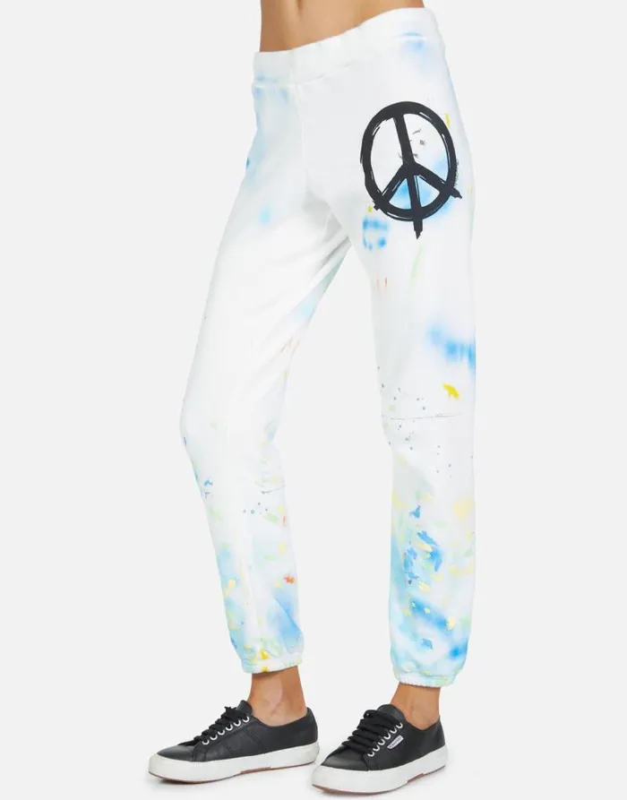 Gia Brush Peace White Women Lauren Moshi Long Sweatpants