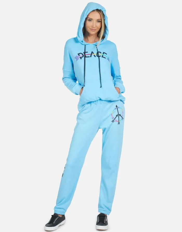 Gia Peace Arrow Cascade Blue Women Lauren Moshi Long Sweatpants
