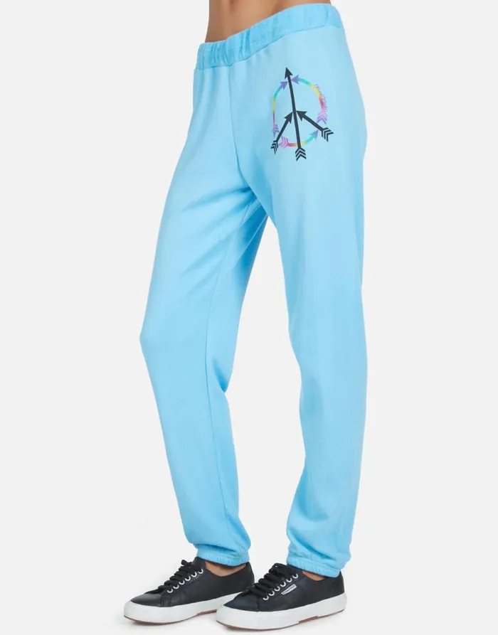 Gia Peace Arrow Cascade Blue Women Lauren Moshi Long Sweatpants