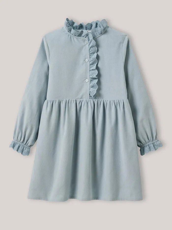 Girls Clothing Cyrillus Corduroy Dress Ciel
