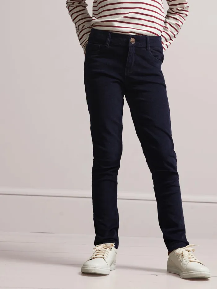 Girls Clothing Cyrillus SlimFit Velour Trousers Marine