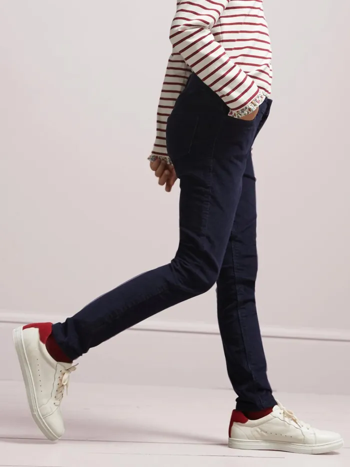 Girls Clothing Cyrillus SlimFit Velour Trousers Marine