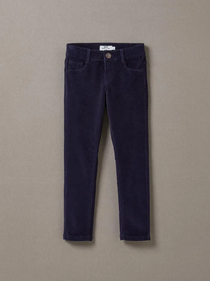 Girls Clothing Cyrillus SlimFit Velour Trousers Marine